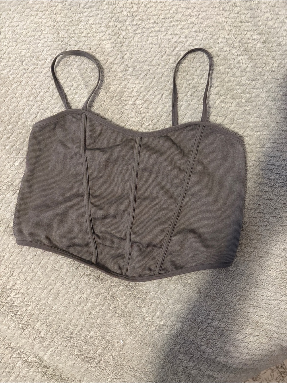Garage Charcoal Gray Bandeau Bustier Crop Top
